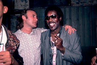 Phil Collins and Buddy Guy at the Limelight in Chicago, 1987