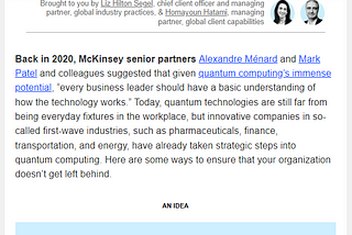 Quantum from McKinsey