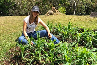 María Suarez in her garden.