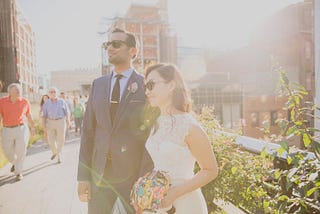 A photo of the writer and his wife on their wedding day.