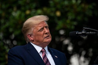 President Donald Trump speaks during an event about regulatory reform on the South Lawn of the White House on July 16, 2020