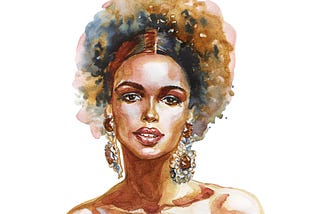 a painting of a beautiful Black woman