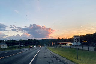 Soft sunset view from highway.