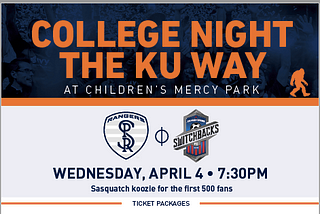 KU Sport Management Students Collaborate with Swope Park Rangers for “College Night the KU Way”