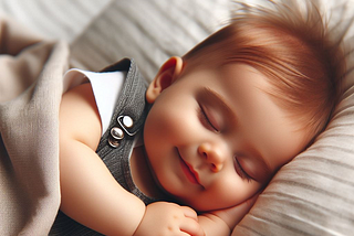 Sleeping smiling child.