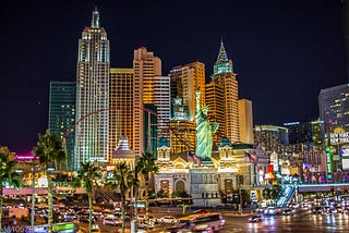 Part of the Las Vegas skyline featuring New York, New York casino
