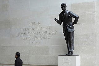 George Orwell statue in London, UK