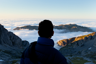 A man looking into the horizon