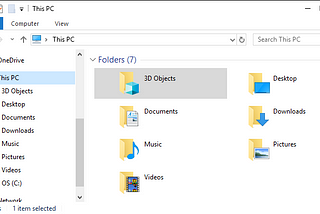 Go away, 3D Objects folder