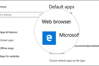 Change the default Windows 10 web browser app