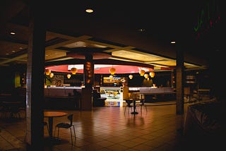 An empty restaurant.