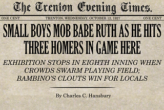 Small Boys Mob Babe Ruth As He Hits Three Homers in Game Here