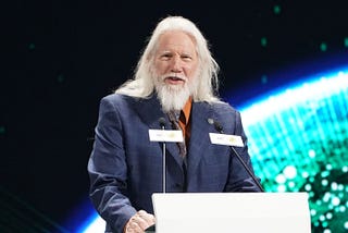 Whitfield Diffie, winner of the 2015 Turing Prize, speaks during the 7th Internet Security Conference (ISC).