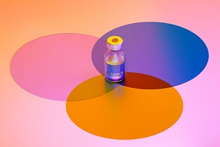 Multicolored photo of covid-19 vaccine.