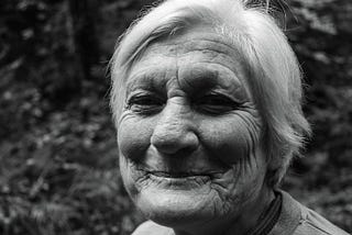 Happy elderly woman