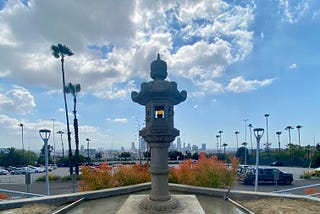 Historic Japanese lantern tops park