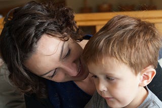 The author with her son.