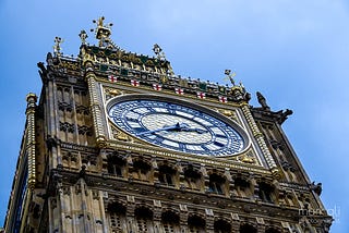 Elizabeth Tower at the Palace of Westminster, home of Big Ben, in London