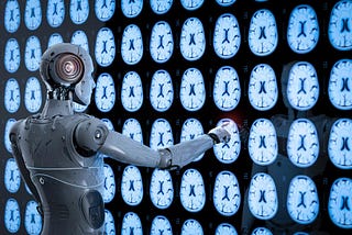 AI Robot Analysing Digital Medical Images
