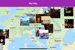 Clusters of Instagram images as Google Map Markers.