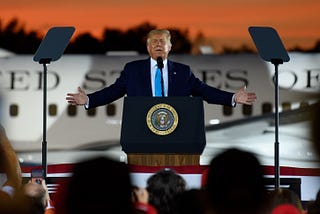 President Donald Trump speaks to supporters at a campaign rally at Arnold Palmer Regional Airport on September 3, 2020.