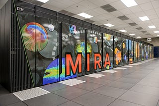 The petascale Blue Gene/Q supercomputer, Mira, was constructed by IBM for Argonne National Laboratory.