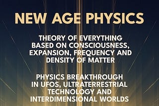 Book cover of “New Age Physics” by Roland Michel Tremblay, showing an abstract fractal futuristic alien landscape or intergalactic highway. Theory of Everything based on consciousness, expansion, frequency and density of matter. Physics breakthrough in UFOs, ultraterrestrial technology and interdimensional worlds.