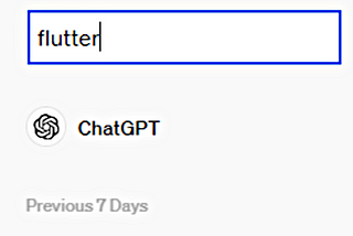 Screenshot of chatGPT sidebar with search bar