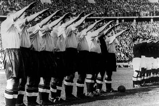 The entire English soccer team gave the Nazi salute — for diplomacy’s sake