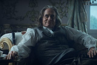 Michael Douglas plays — and eventually becomes — Benjamin Franklin in ‘Franklin’ on Apple TV+. The longer you watch, the more he convinces you he is the famous Franklin, which is impressive considering we’ve been studying and learning about Franklin for most of our lives. He did the same thing when he became the face of 1980s corporate greed and in the 1990s when he represented the angry voter. He did it again in the 1970s in the film that predicted Three Mile Island. Image via Apple press.