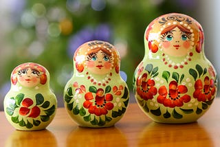 Russian dolls signifying dependency between npm packages