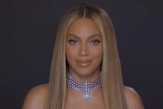 Screenshot of Beyonce during the 2020 BET Awards.