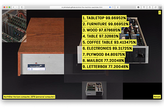 Screen grab of What the Machine Saw webpage showing computer from the Science Museum Group collection.