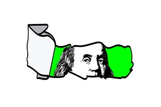 illustration of town paper with dollar bill showing through