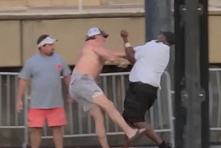 the iconic motgoemry bralw picture of rhe hat being throwm racists, humor,