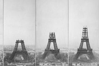 Construction of the Eiffel Tower.