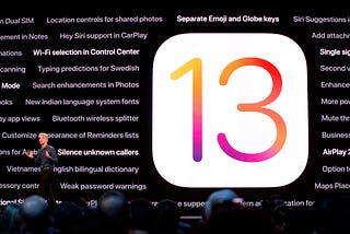 Craig Federighi, Apple’s senior vice president of software engineering, talks about the upcoming iOS 13 at WWDC 2019.