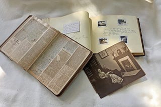 Scrapbooks inherited from a personal collection.