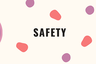 An illustration of a heart shaped lock inside a circle with the word Safety written on the right-side