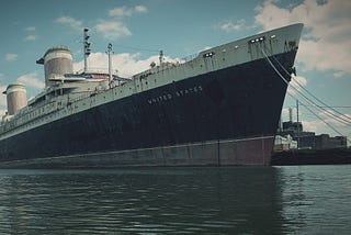 SS United States docked at Pier 82 in Columbus Boulevard, Philadelphia