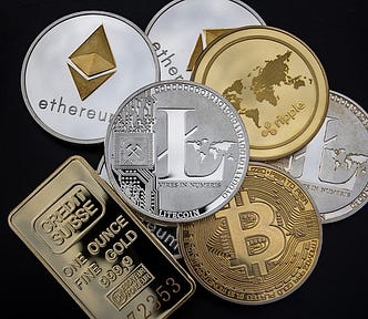 Cryptocurrency. Image by WorldSpectrum from Pixabay.