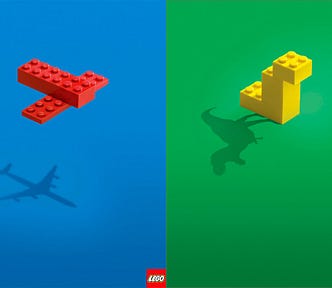 Picture of lego bricks, reimagined into various items.