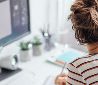 Woman working on computer