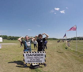My son and I getting ready to tandem skydive for the first time. A truly unique bonding experience.