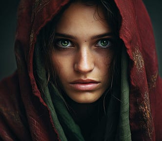 National Geographic woman cover sad green eyes