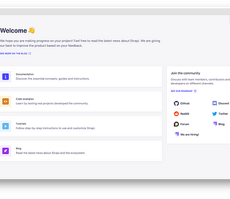 welcome page for admin