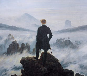 Wanderer above a sea of fog. Caspar David Friedrich