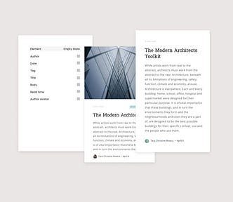 Light background with white UI card designs in Figma