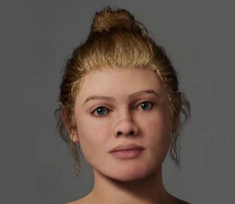 Beachy head woman reconstruction based on new DNA evidence. Credit: Walton et al. 2025