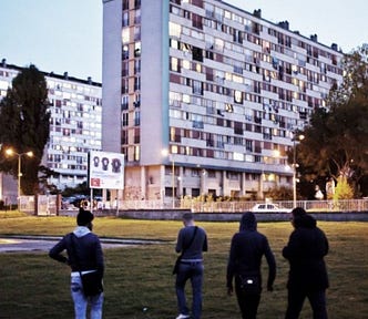 French suburb with french suburbanites